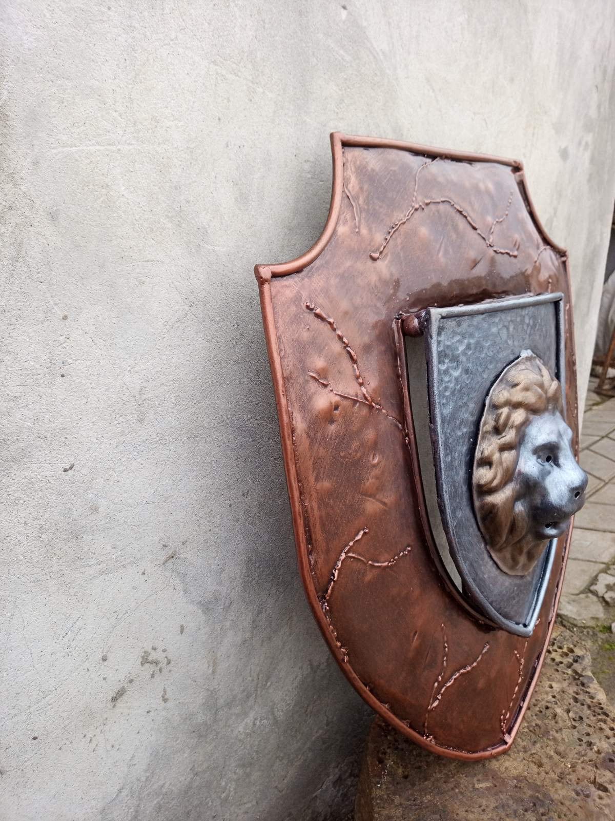 Wall sconce, lion, shield, viking shield, man cave, sconce, sconce light, graduation gift, retirement gift, wall lamp, viking decor, vikings