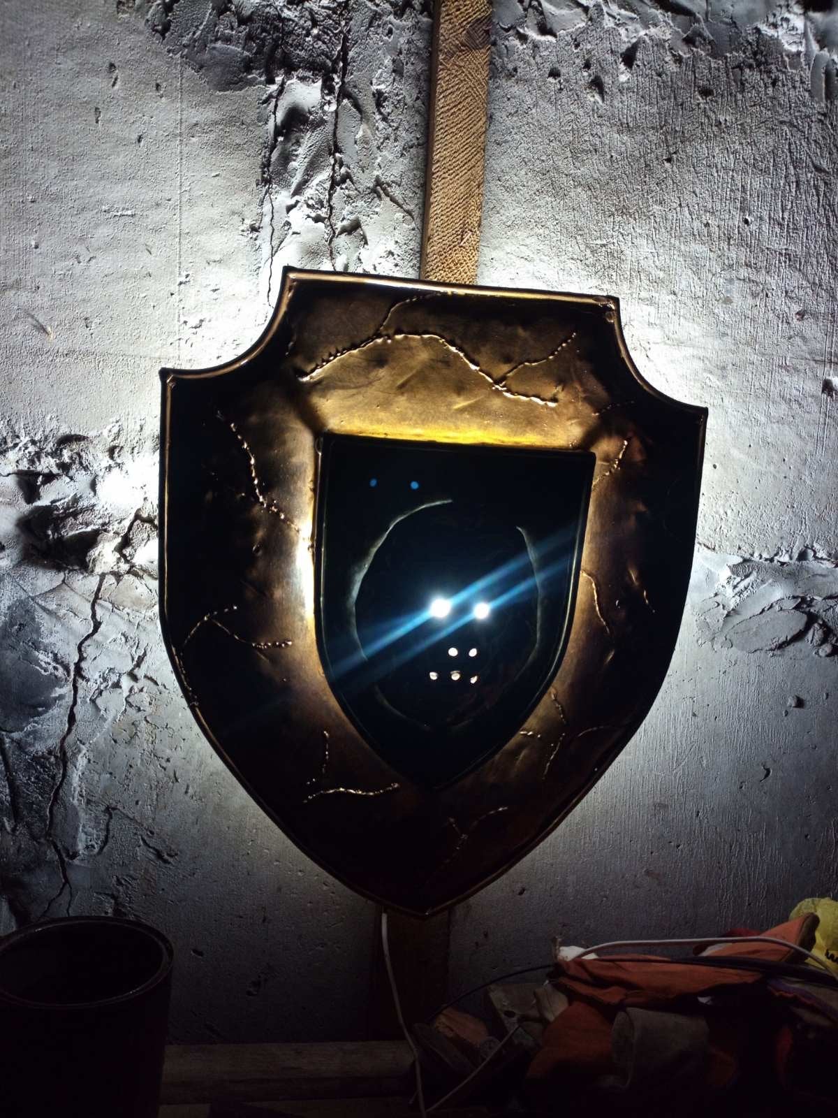 Wall sconce, lion, shield, viking shield, man cave, sconce, sconce light, graduation gift, retirement gift, wall lamp, viking decor, vikings