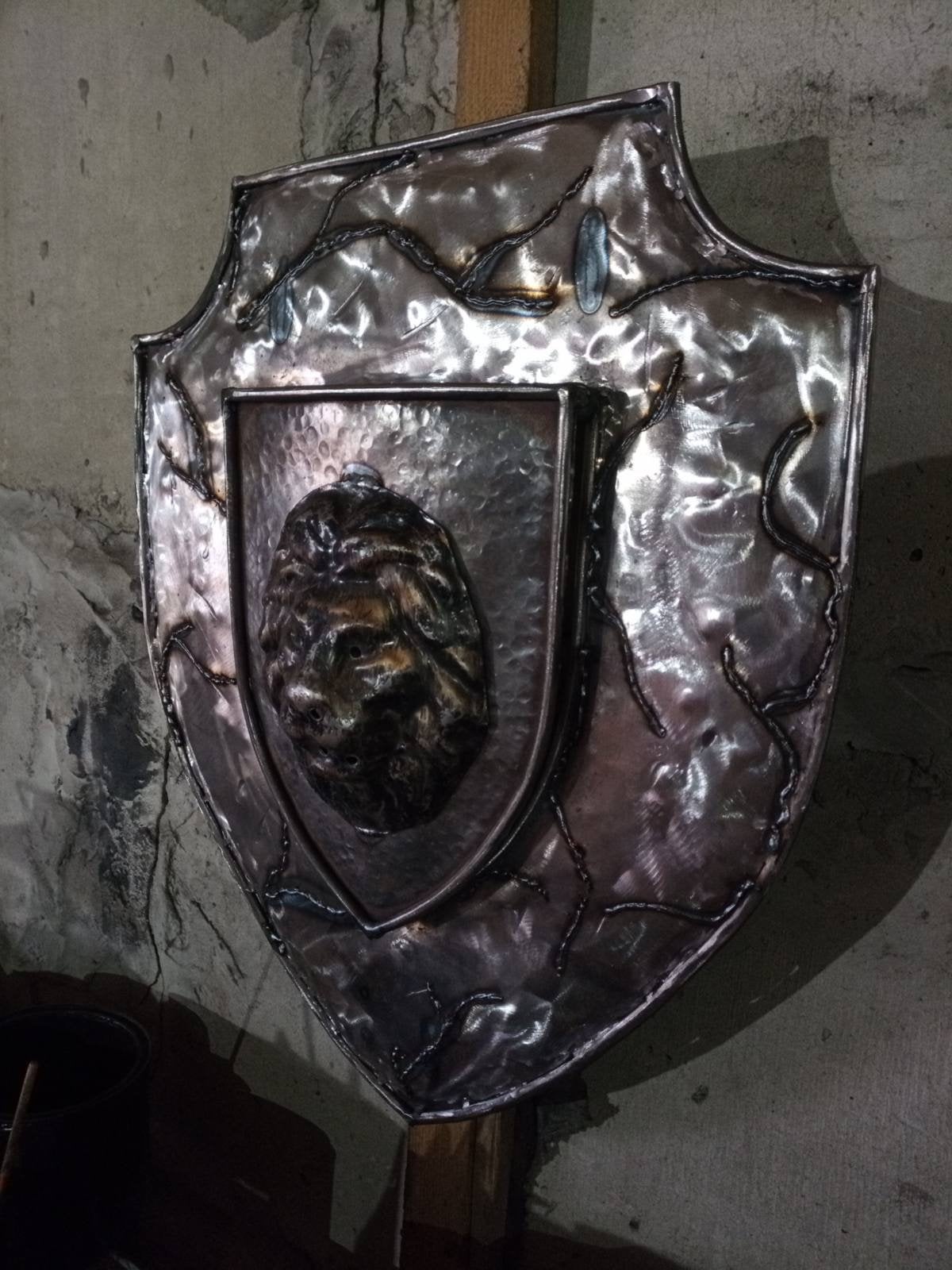 Wall sconce, lion, shield, viking shield, man cave, sconce, sconce light, graduation gift, retirement gift, wall lamp, viking decor, vikings