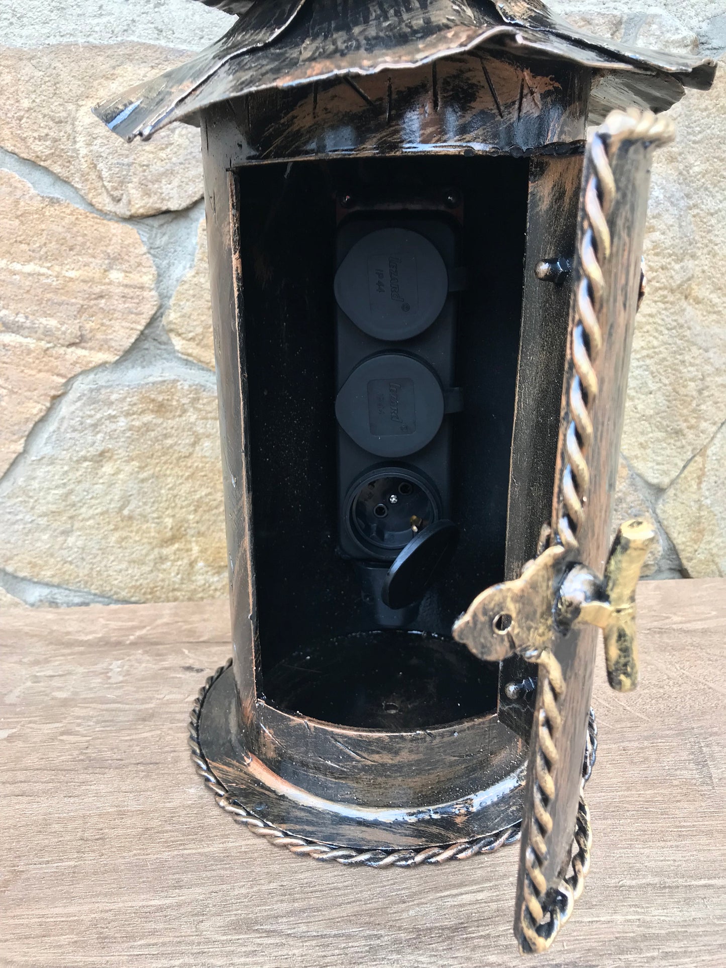 Electric splitter, extension cord, electrical socket, power cord, garden decor, yard decor, garden gift, electrical outlet, wire cord