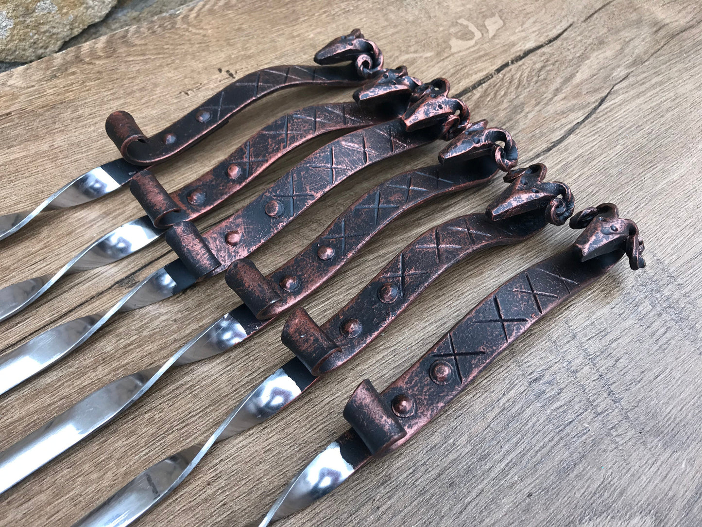 Skewers for grilling, hand forged skewers, stainless steel skewers, iron gifts, camping, kebab skewers,grilling set,grill utensils,BBQ tools