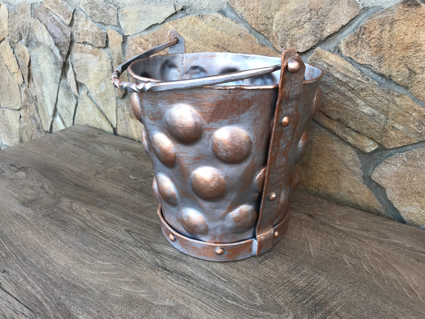 Bucket, coal bucket, ash bucket, coal pail, coal scuttle, coal scuttle bucket, firewood bucket,hand forged bucket,fireplace decor,fire poker