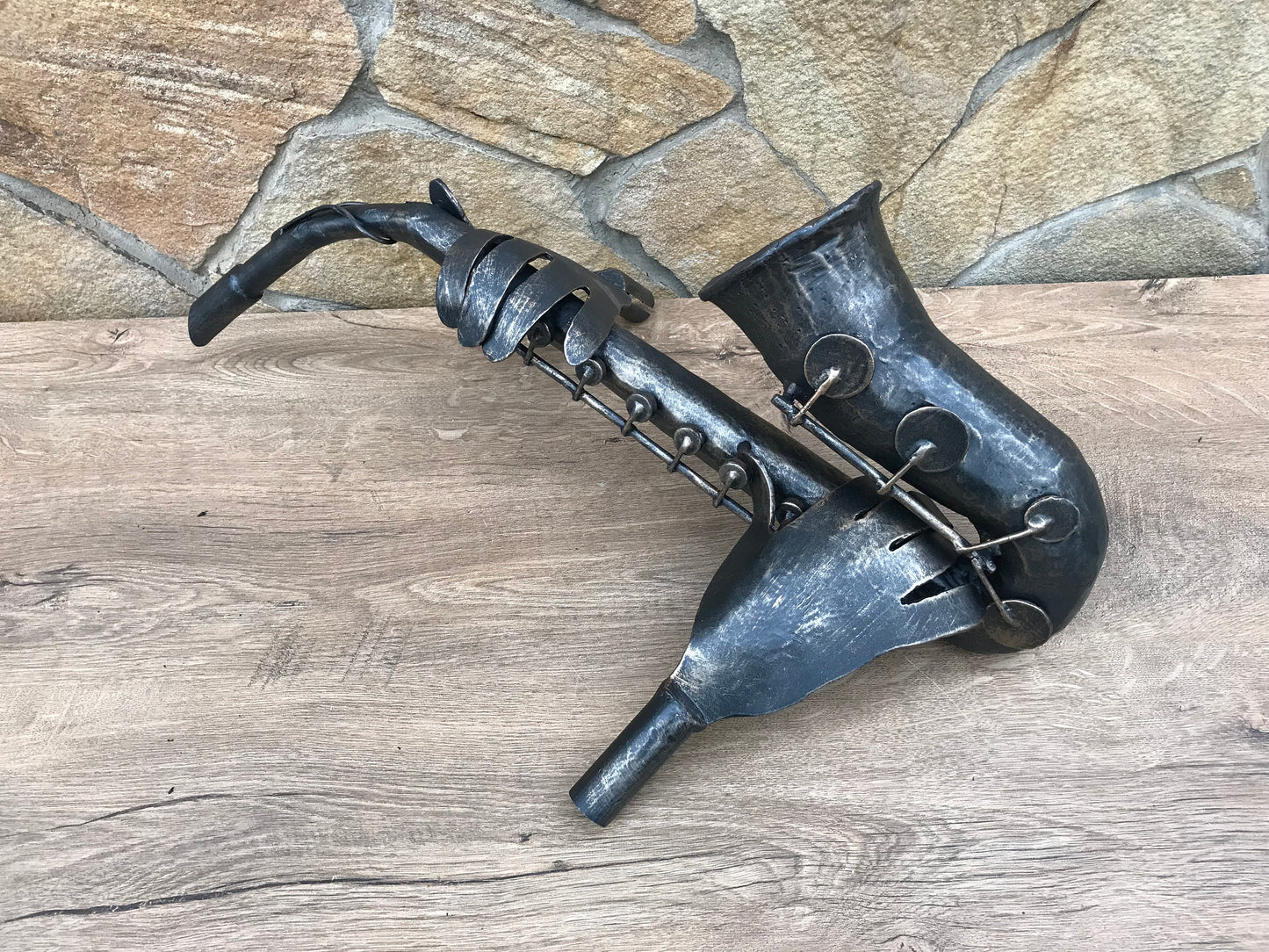 Hand forged saxophone, sax player, saxophone, saxophone gift, music, gift for musician, music decor, musig gift, birthday gift, iron gift