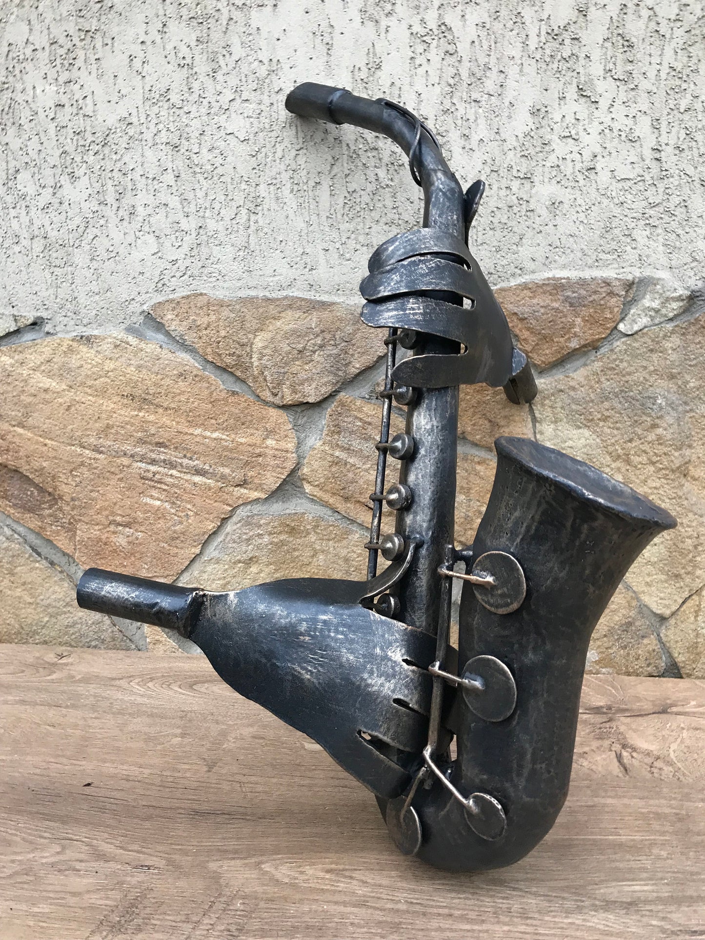 Hand forged saxophone, sax player, saxophone, saxophone gift, music, gift for musician, music decor, musig gift, birthday gift, iron gift