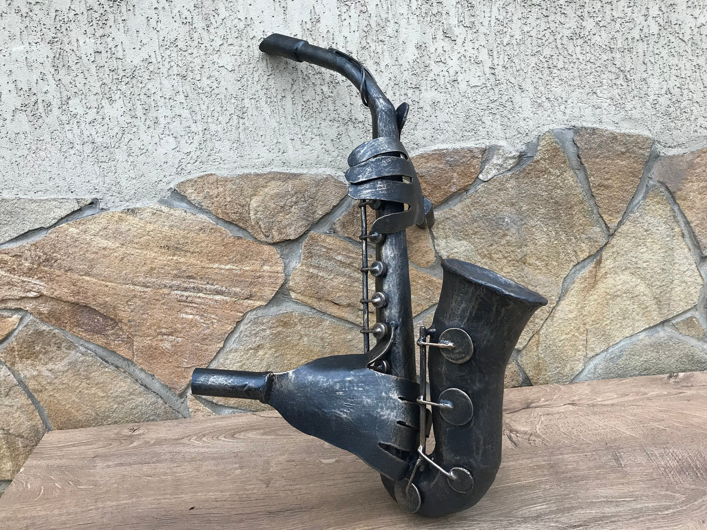Hand forged saxophone, sax player, saxophone, saxophone gift, music, gift for musician, music decor, musig gift, birthday gift, iron gift
