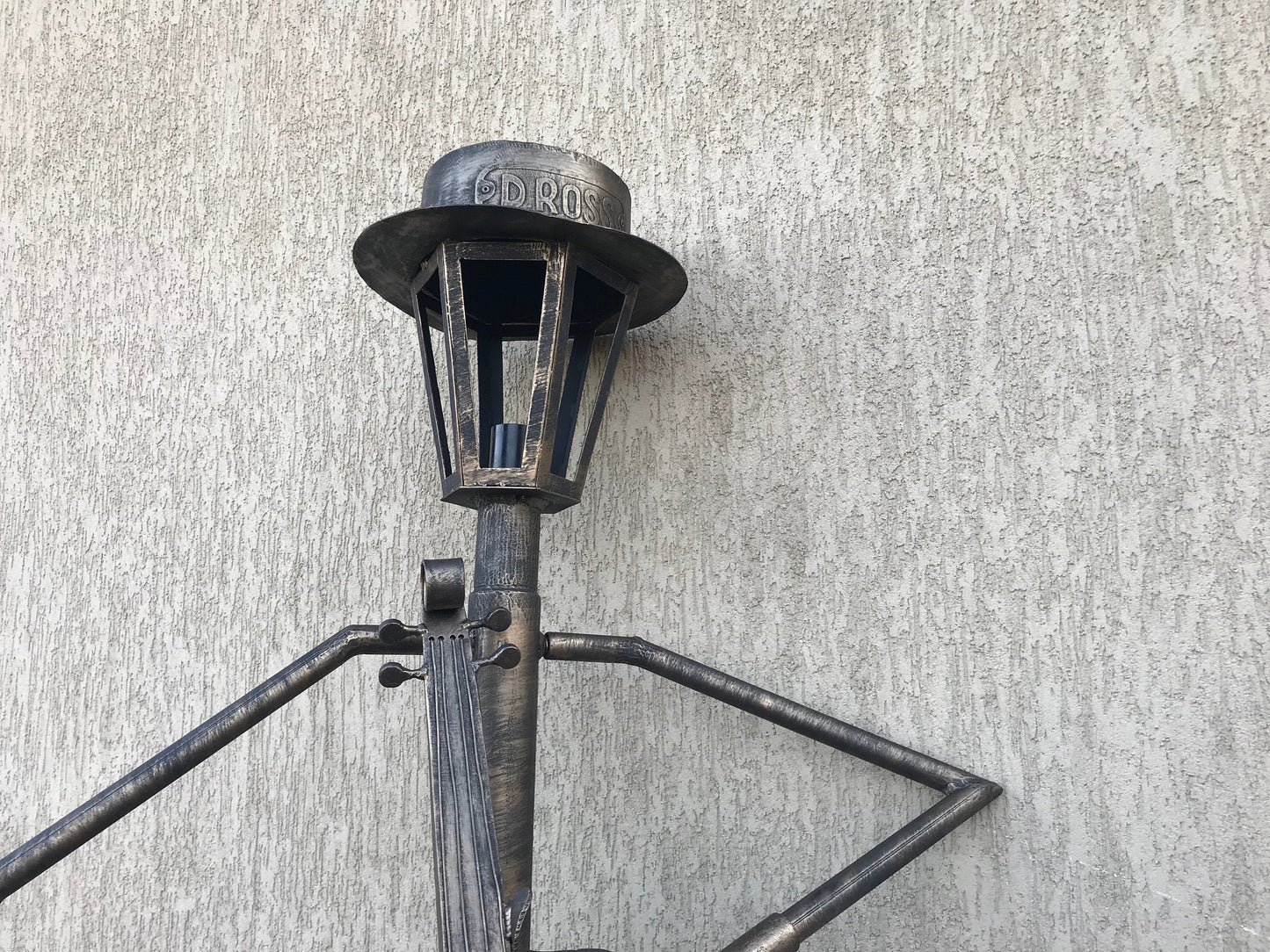 Sconce, lantern, hand forged lamp, cello, yard lamp, music gift, garden lantern, garden decor, garden sculpture, porch decor, yard lantern