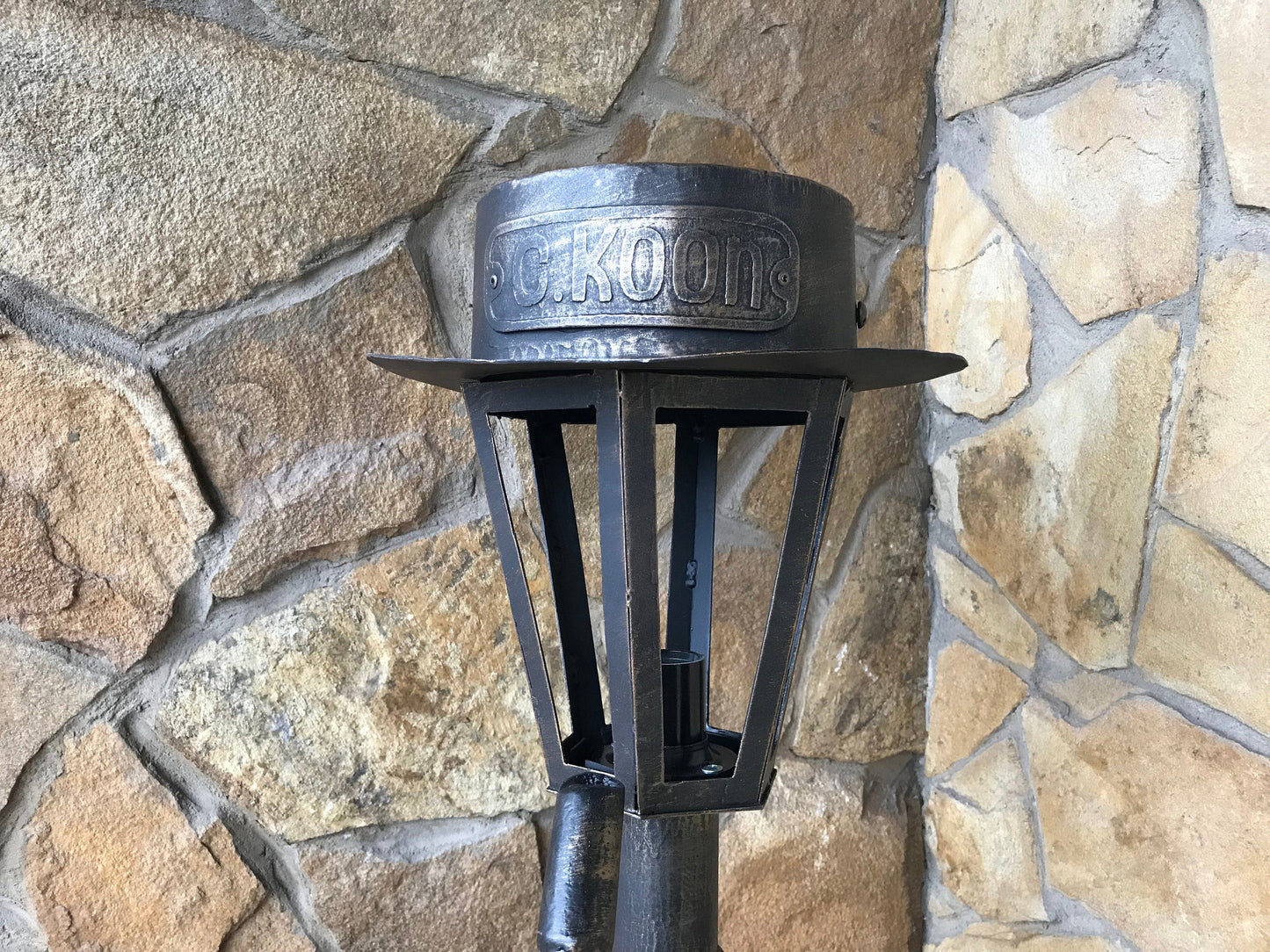 Garden lantern, sconce, lantern, hand forged lamp, cello, yard lamp, music gift, garden decor, garden sculpture, porch decor, yard lantern