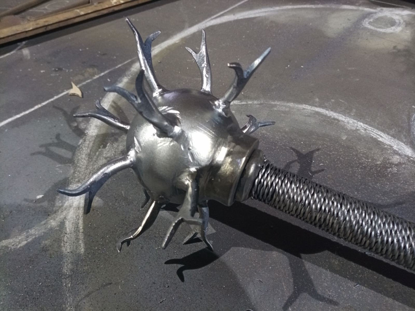 Hand forged mace, mace, war mace, flail, snake decor, medieval, snake tongue, medieval weapon, war weapon, viking axe, mens gifts, iron gift