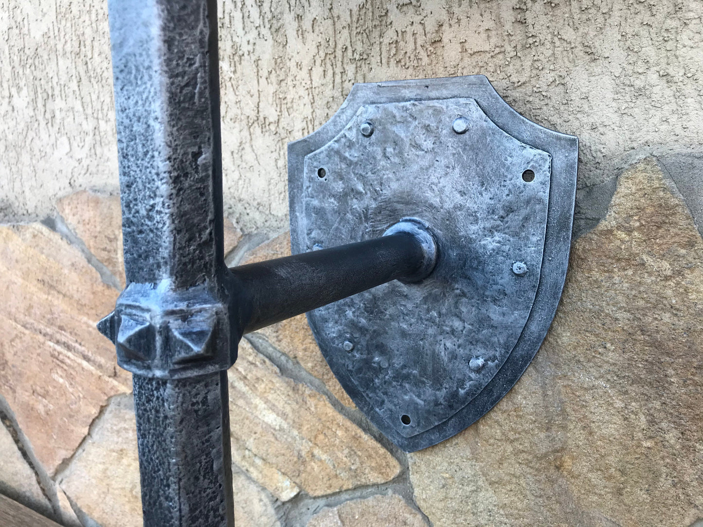 Wall sconce, Saurons mace, mace, sconce light, Sauron, hand forged mace, hand forged sconce, cosplay weapon, viking axe