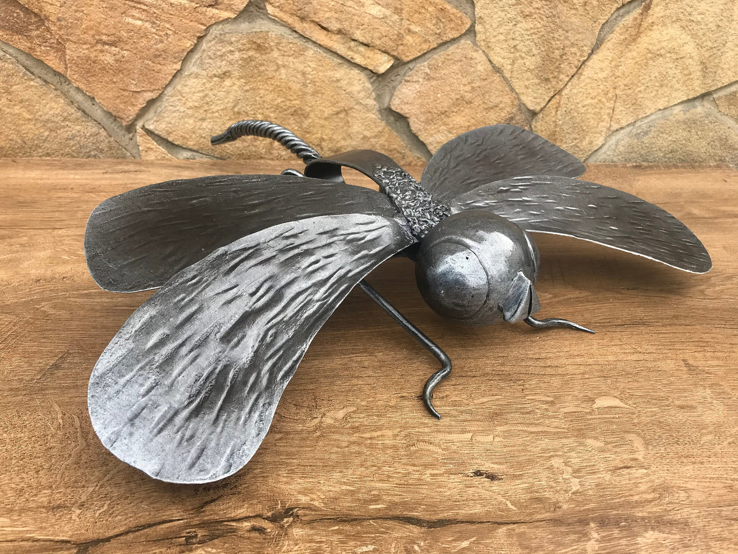 Hand forged dragonfly, dragonfly, iron gift, iron anniversary, insects, insect art, insect costume, outdoor gift, garden decor, yard art,axe