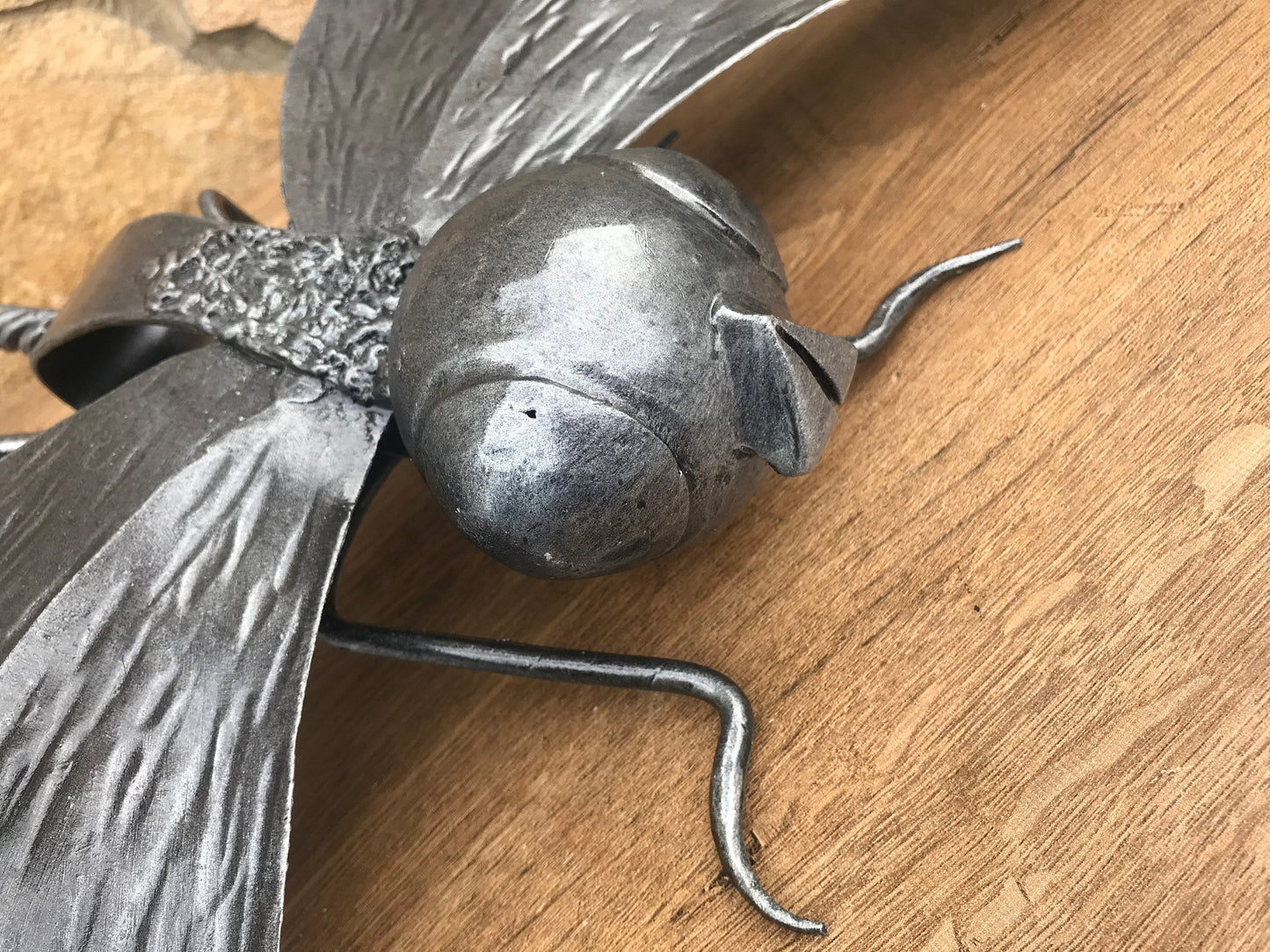 Hand forged dragonfly, dragonfly, iron gift, iron anniversary, insects, insect art, insect costume, outdoor gift, garden decor, yard art,axe