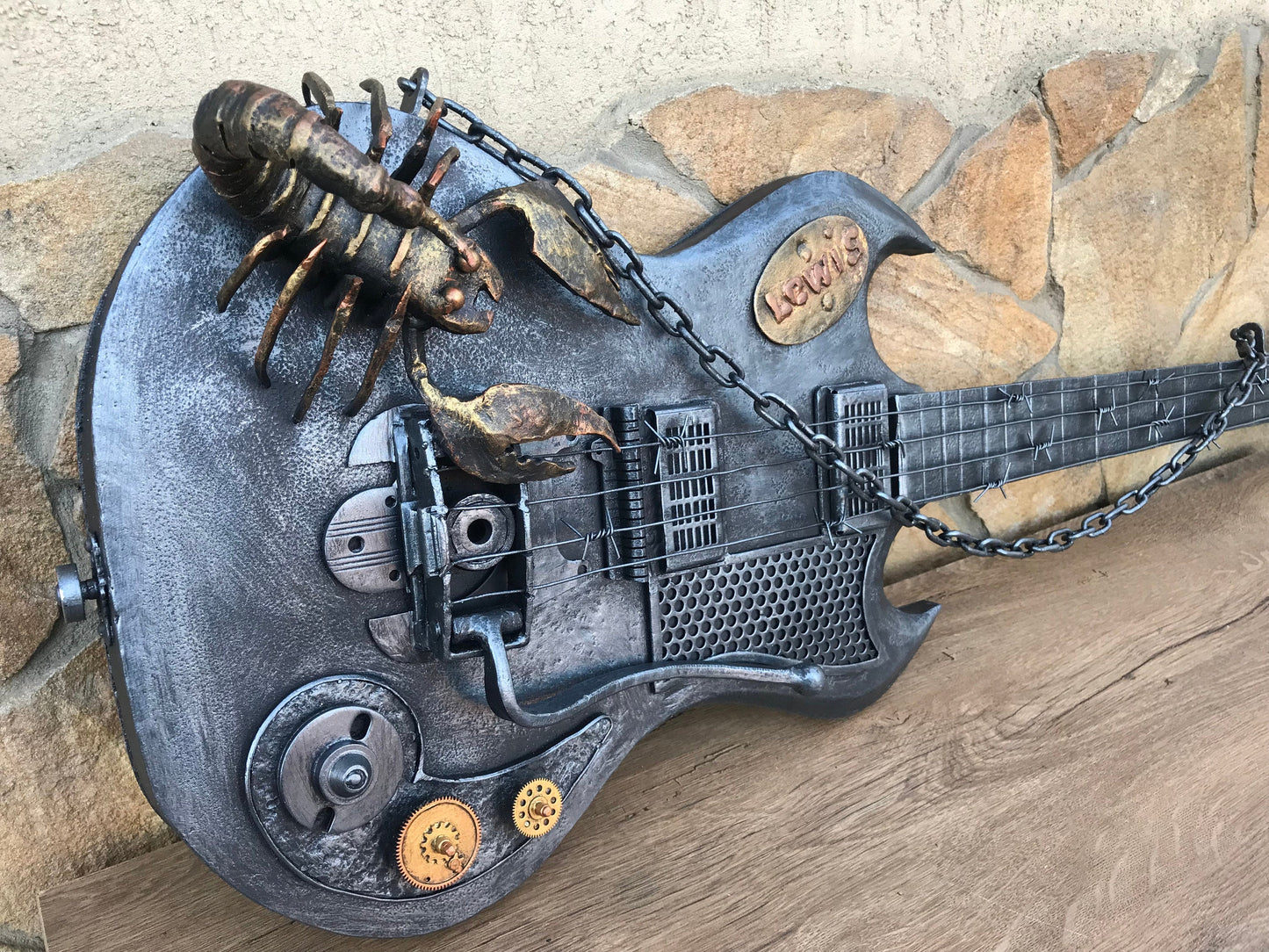Gibson guitar, guitar, steampunk guitar, guitar player gift, music, bass guitar, musician gift, boyfriend gift, electric guitar, guitar gift