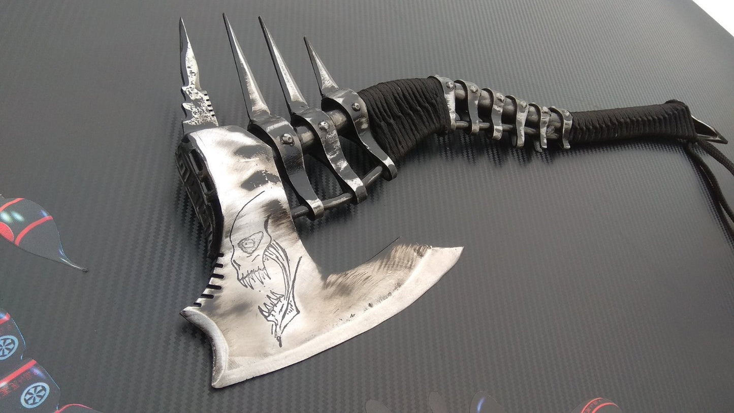 Viking axe, axe, hatchet, skull, viking, mens gifts, medieval, 6th anniversary gift, iron anniversary, Halloween, viking gifts, brutal,death
