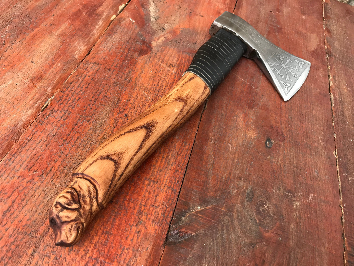 Pet carved axe, viking axe, axe, pet lover gift, mens gifts, vegvisir, loss of pet, pet memorial, dog lover, passing pet, in memory of pet