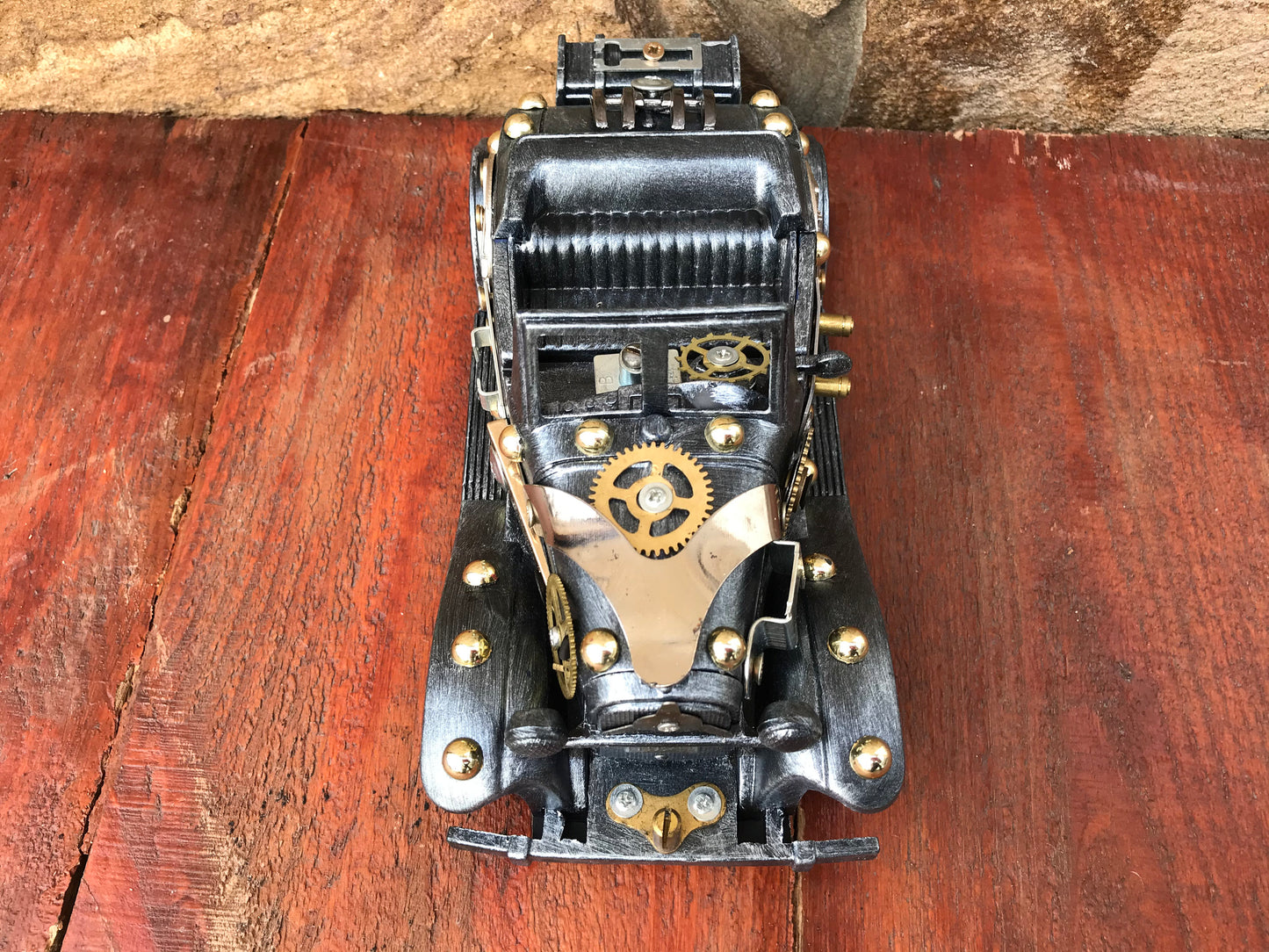 Steampunk car, car, retro car, industrial car, steampunk gift, DIY, steampunk machine, gears, industrial gift, junk art, car collectables