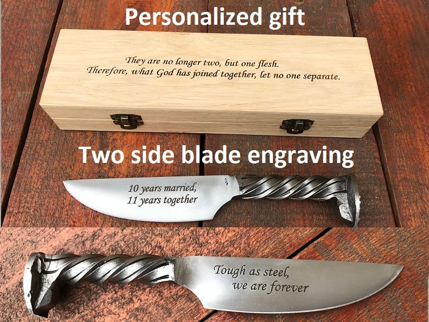 Hand forged knife in a wooden box – ForgedCommodities