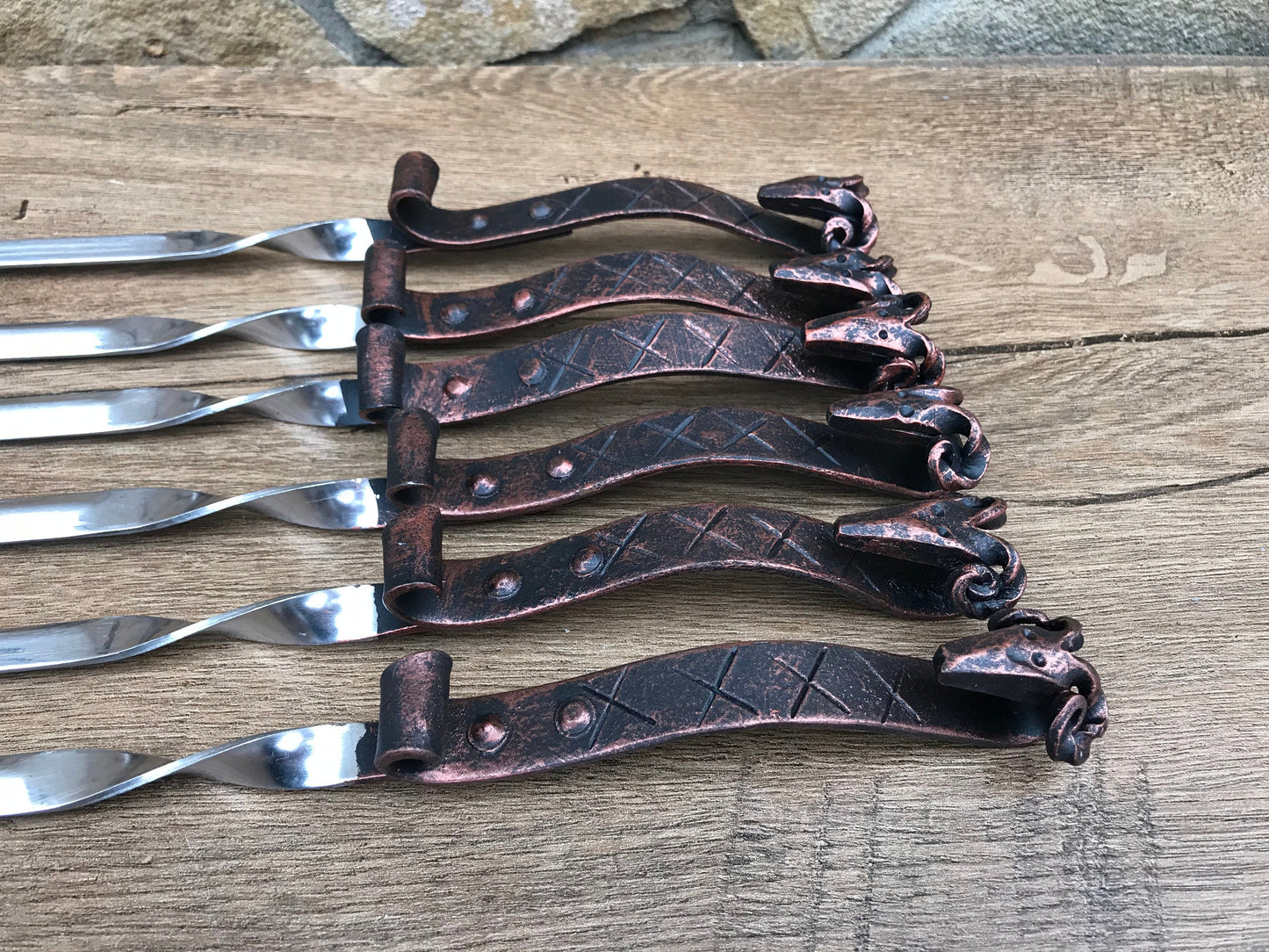Skewers for grilling, hand forged skewers, stainless steel skewers, iron gifts, camping, kebab skewers,grilling set,grill utensils,BBQ tools