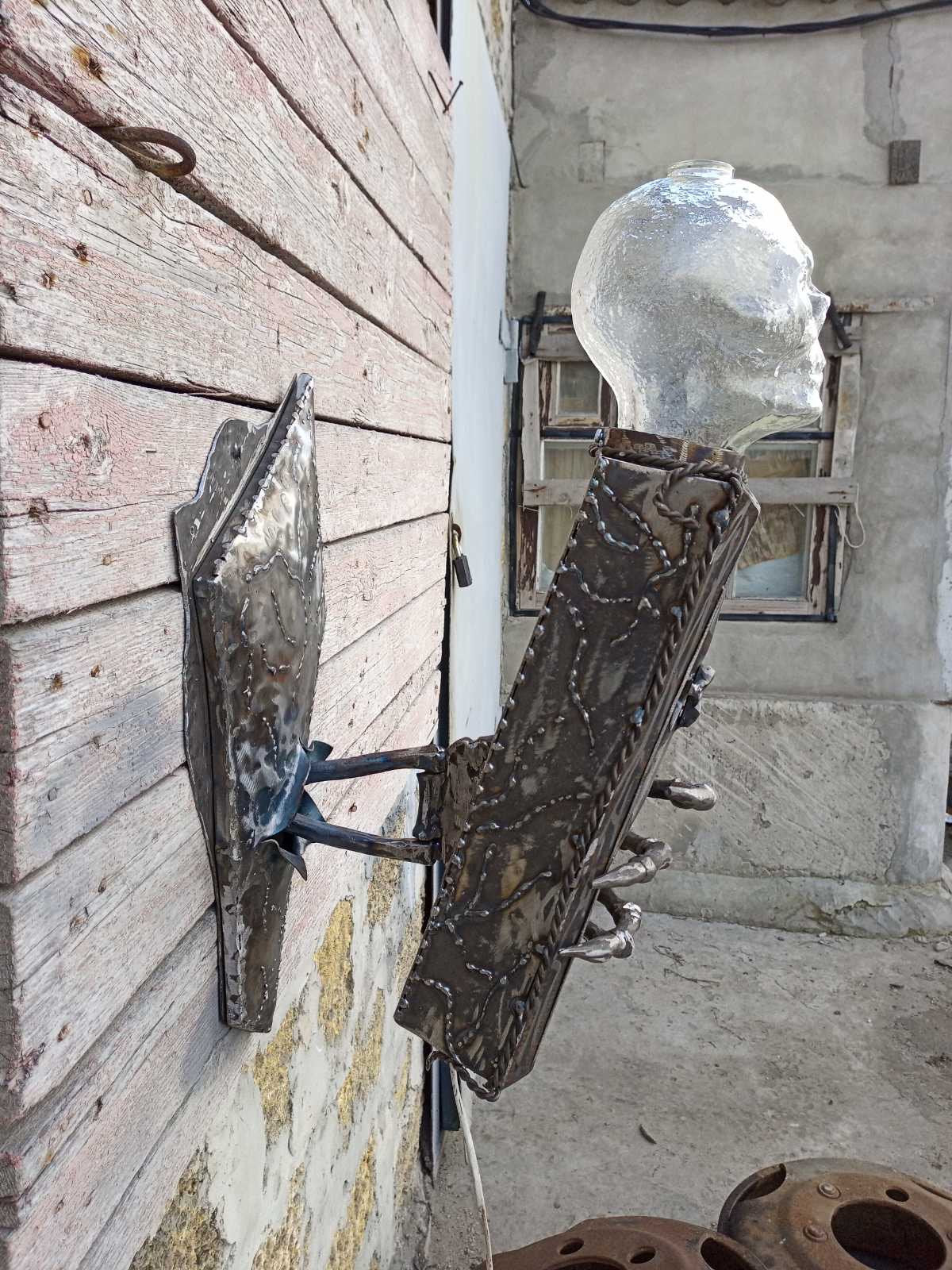 Skull sconce, horror light, wall sconce, scary, coffin, skeleton, zombie, Halloween, creepy lamp, Gothic, castle sconce, Day of the Dead