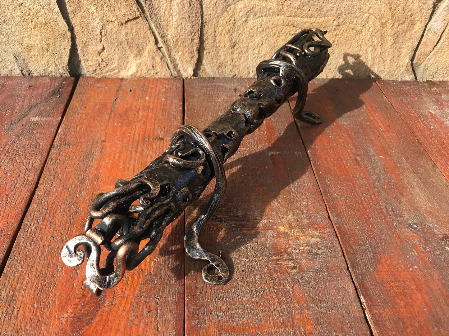 Barn door handle, iron anniversary gift for him, door pulls, barn door pull, hand forged door pull, iron gate pull, barn door pull handle,