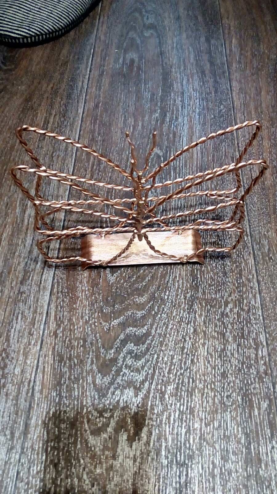 7th anniversary gift, custom jewelry, napkin holder, 7 year gifts, copper napkin holder, copper anniversary, butterfly, gift for wife