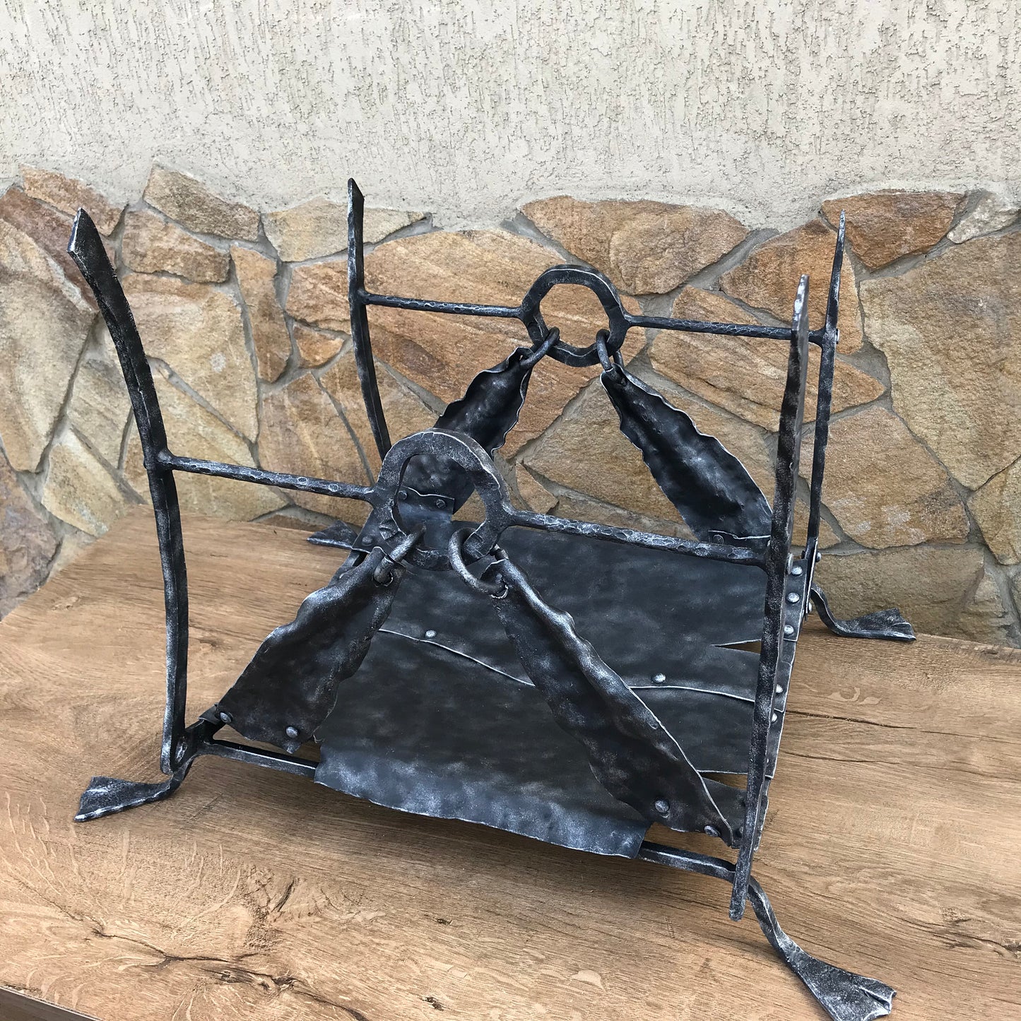Fireplace decor, log rack, medieval tools, log holder, ancient decor, medieval decor, medieval gift, firewood rack, log storage, fireplace