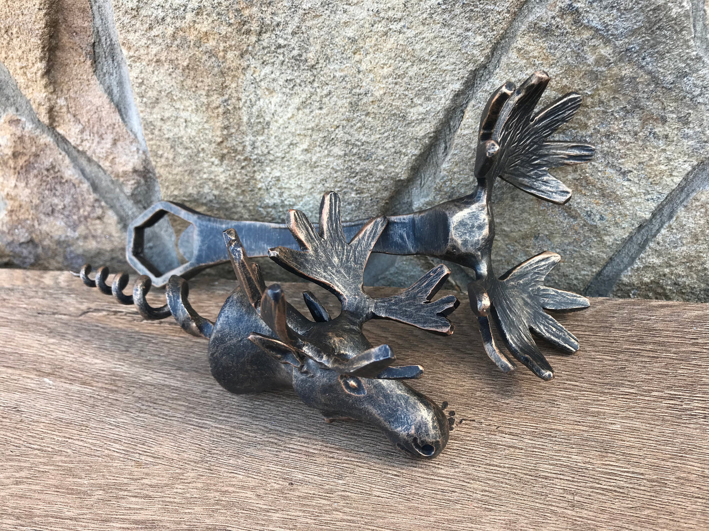 Bottle opener, beer decor, corkscrew, cork screw, moose, antlers,moose gift,iron gift,beer lover gift,beer accessory,BBQ gift,Christmas gift