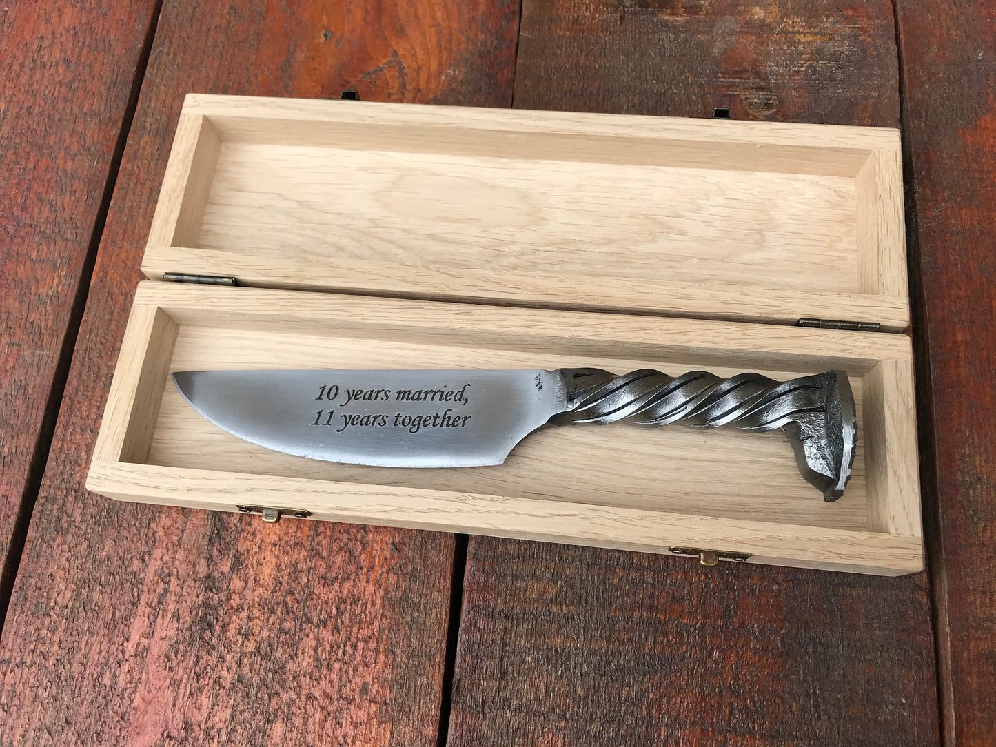 Steel anniversary, 11th anniversary, railroad spike knife,iron anniversary,11 year anniversary,dagger,steel gift for him,wedding anniversary