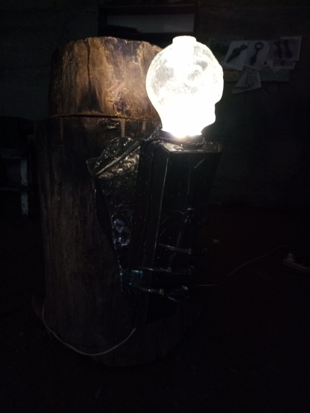 Skull sconce, horror light, wall sconce, scary, coffin, skeleton, zombie, Halloween, creepy lamp, Gothic, castle sconce, Day of the Dead