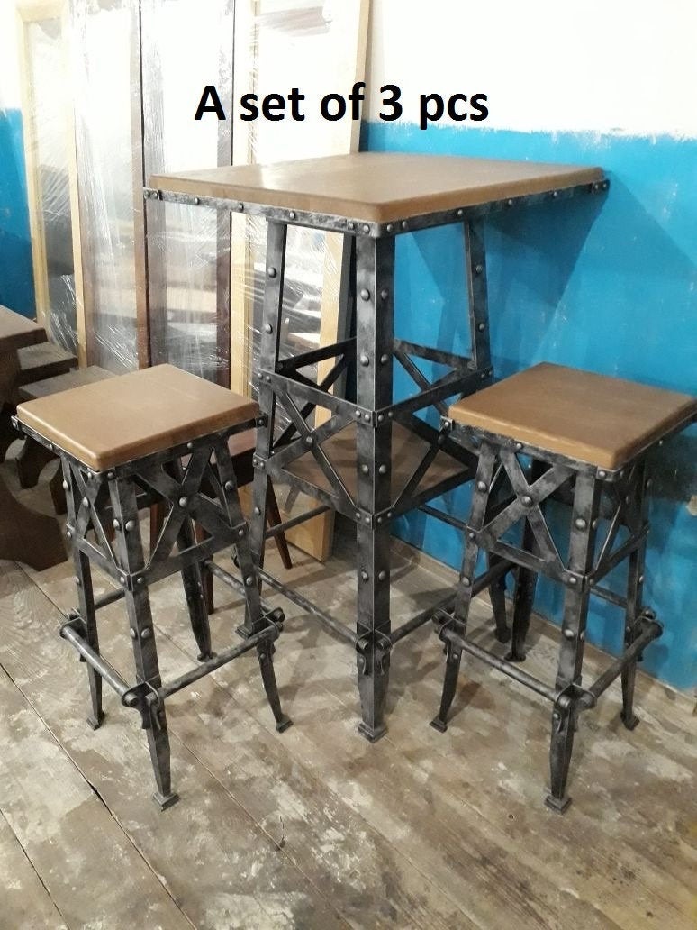 Bar furniture set, loft furniture, bar furniture, chair, table, stool, bar decor, restaurant decor, restaurant furniture, steampunk, loft