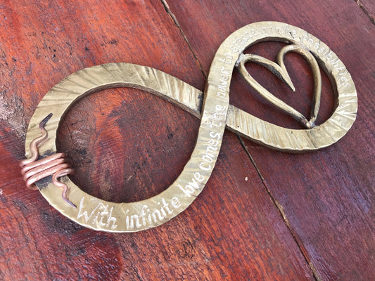 Bronze gift, bronze infinity sign, bronze gift for wife, bronze gift for women, bronze gift for her, 8th anniversary gift,bronze anniversary