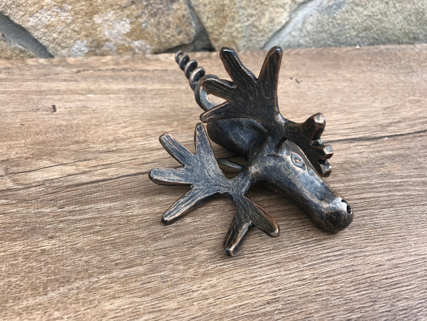 Corkscrew, cork screw, moose, antlers, moose decor, bottle opener, iron gift for him, wine lover gift, wine accessory, BBQ gift,kitchen gift