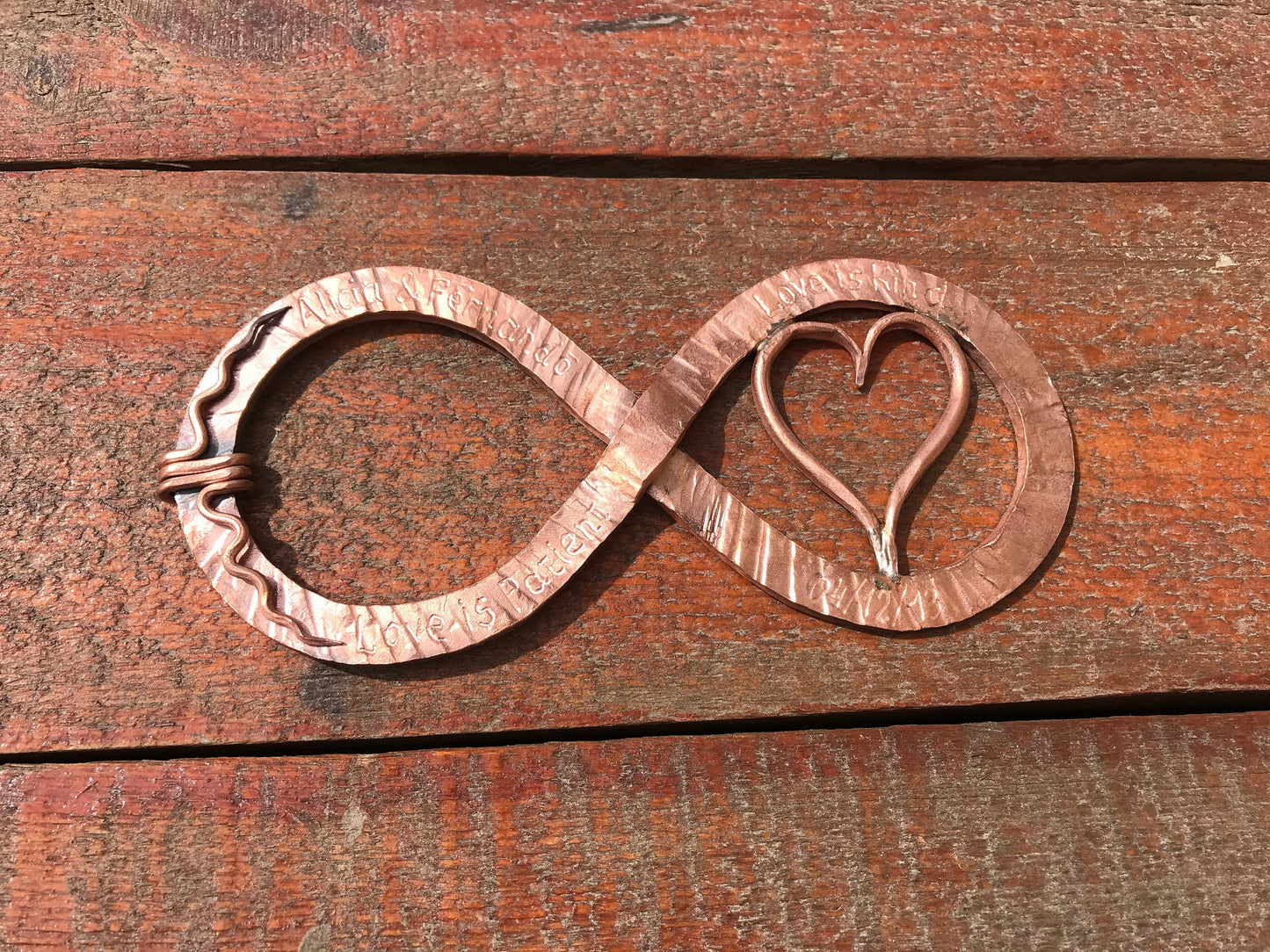 Copper anniversary gift, 7 year anniversary, copper gift,copper infinity sign,infinity sign,infinity sign decor,infinity art,7th anniversary