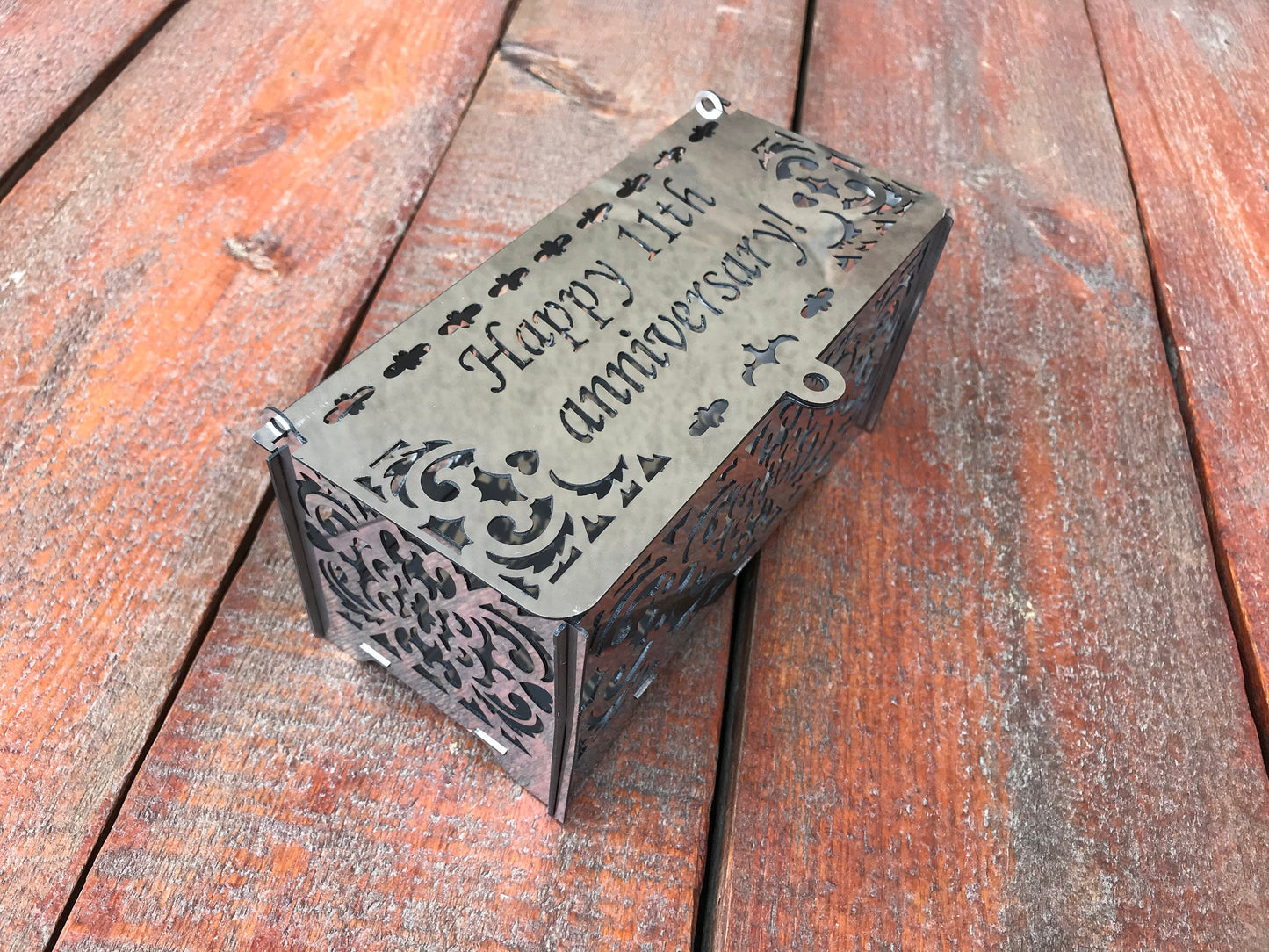 11th anniversary gift, steel anniversary gift, steel anniversary, eleventh anniversary, steel box, steel gift idea, steel casket,jewelry box