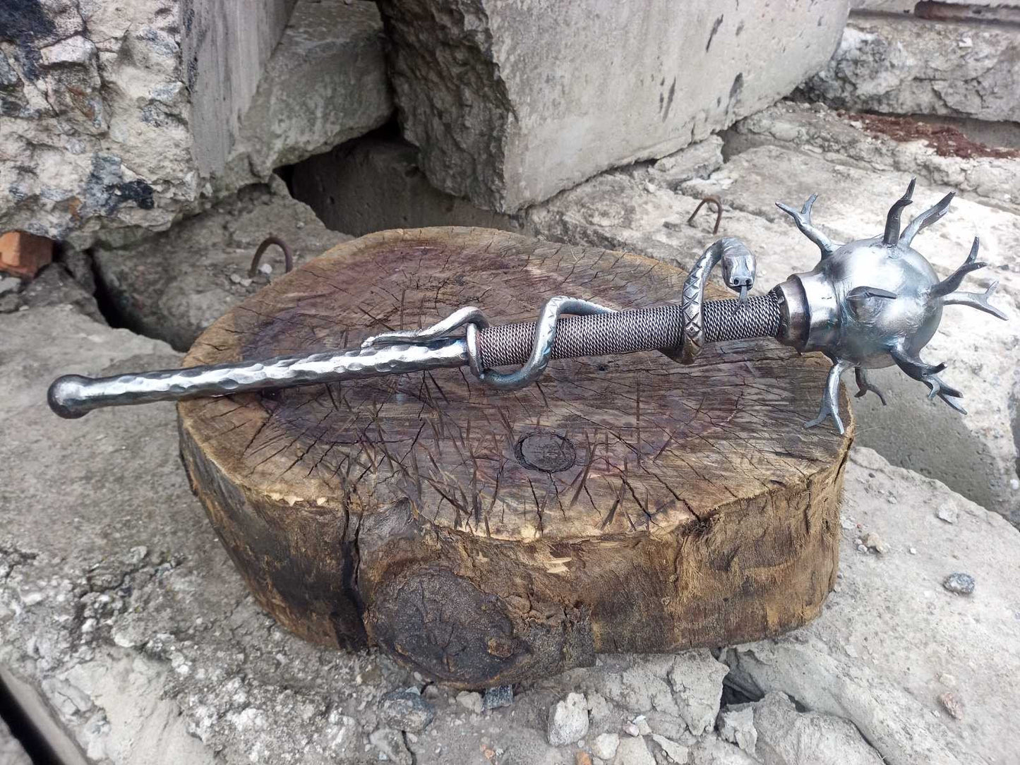 Snake tongue mace, mace, hand forged mace, viking axe, war mace, flail, snake, medieval, snake tongue, medieval weapon,war weapon,mens gifts