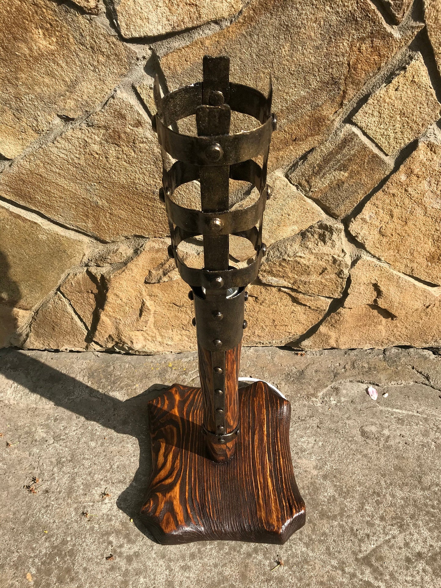 Viking lantern, viking torch, viking lamp, hand forged lamp, hand forged lantern, table lamp, medieval lamp, rustic lantern,medieval lantern
