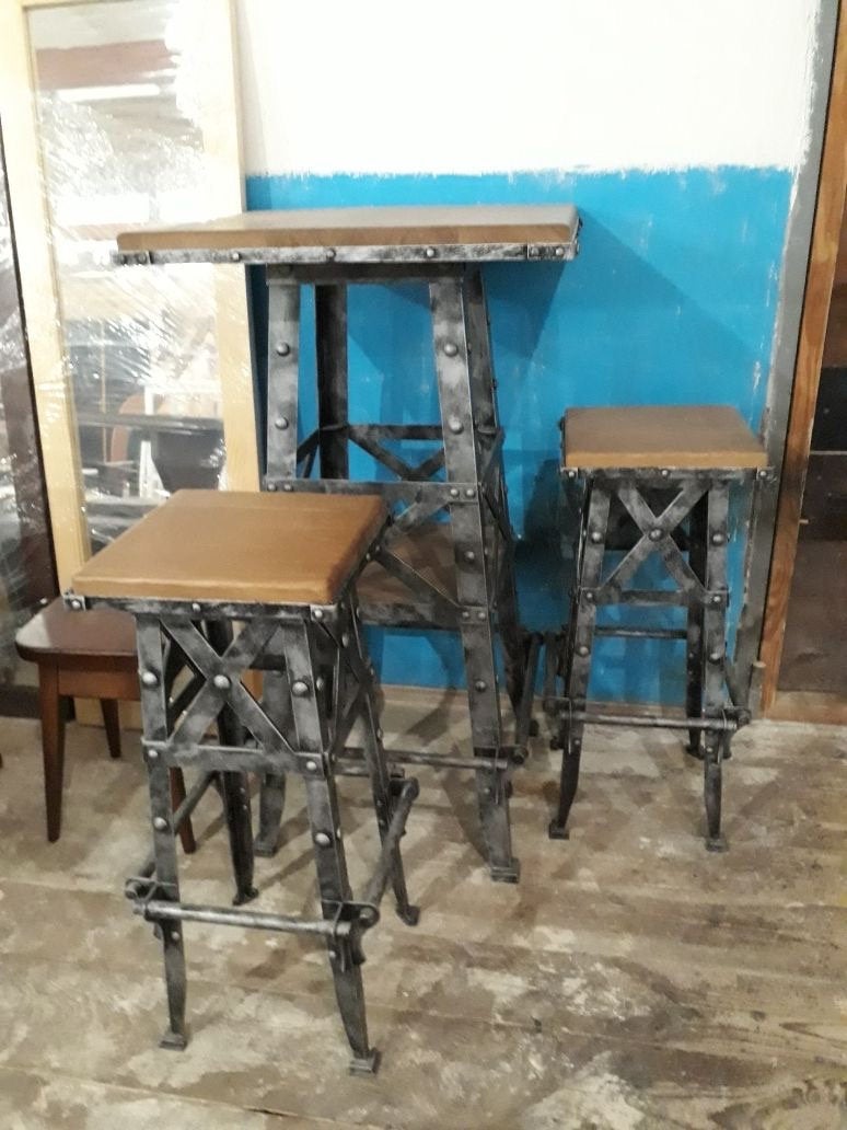 Bar furniture set, loft furniture, bar furniture, chair, table, stool, bar decor, restaurant decor, restaurant furniture, steampunk, loft