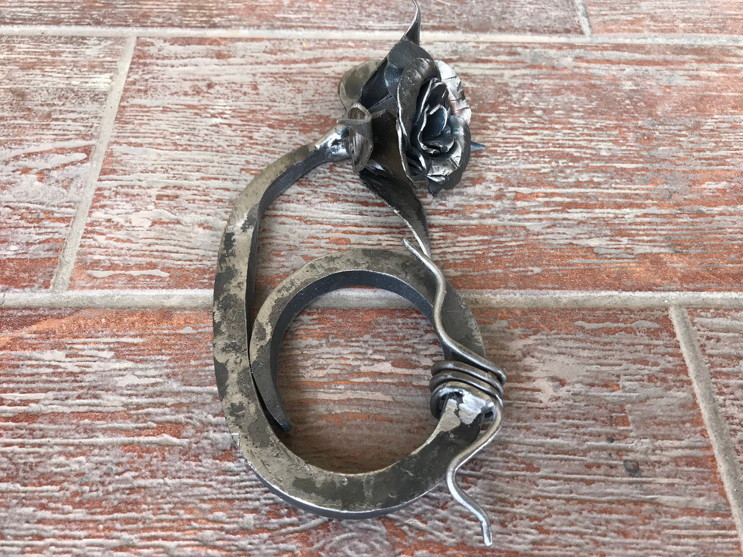 6th anniversary gift, hand forged six,iron rose,forged gifts,iron six,metal six,iron anniversary,6 year anniversary,iron gift,iron gift idea
