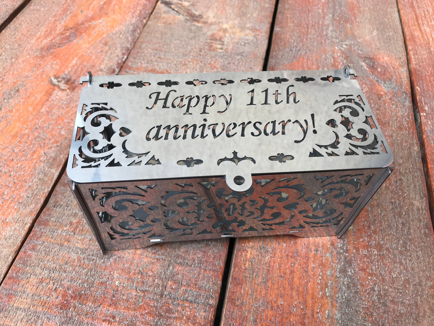 11th anniversary gift, steel anniversary gift, steel anniversary, eleventh anniversary, steel box, steel gift idea, steel casket,jewelry box
