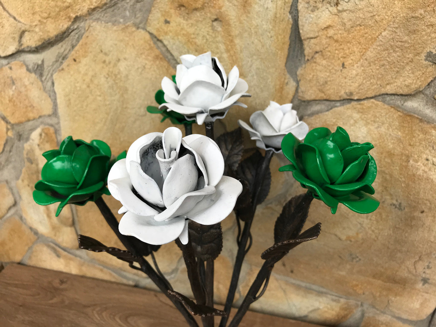Iron bouquet, 6th anniversary gift, iron gift, iron anniversary, hand forged rose, rose, metal sculpture, iron rose,iron gift for her,flower