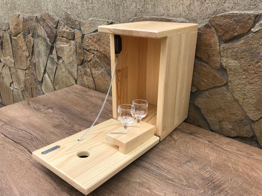 Bar, mini bar, minibar, bird house, nesting box, whiskey cabinet, liquor bar, hideaway liquor cabinet, mini liquor stand, mens birthday gift
