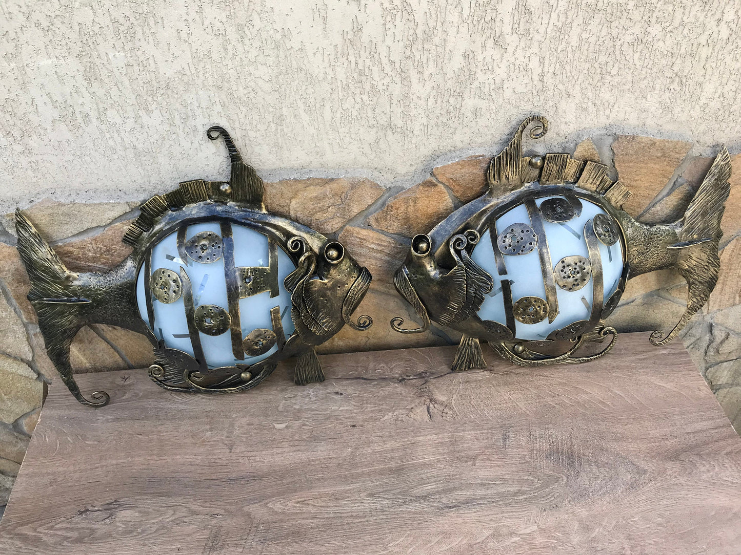 Fish light, wall sconce, birthday gift, Christmas gift, iron gift, retirement gift, military gift, army gift, fishman gift, anniversary gift