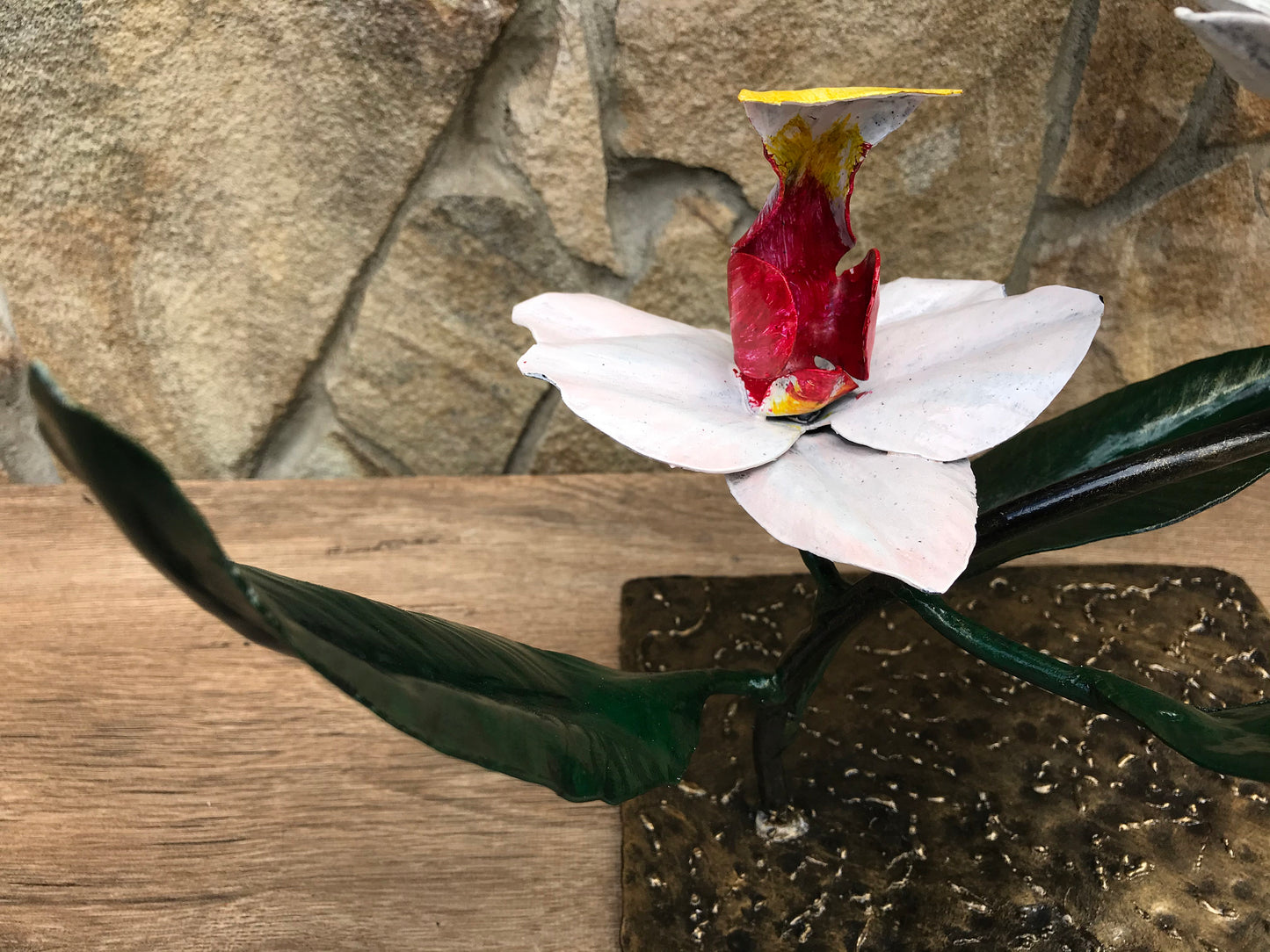 Metal orchid, hand forged orchid, orchid gift, orchid stand, orchid flower, gift for wife, iron orchid, orchid art, garden decor, yard art