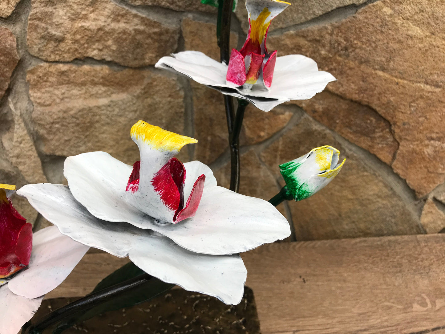 Metal orchid, hand forged orchid, orchid gift, orchid stand, orchid flower, gift for wife, iron orchid, orchid art, garden decor, yard art