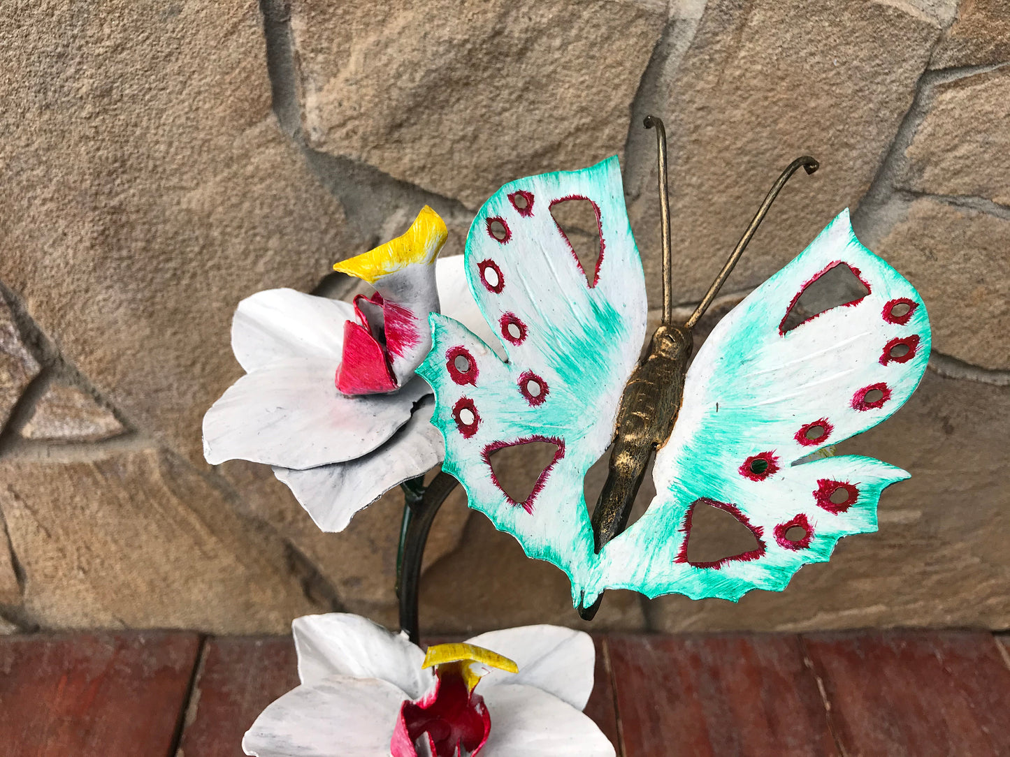 Metal orchid, hand forged orchid, orchid gift, orchid stand, orchid flower, gift for wife, iron orchid, orchid art, garden decor, yard art