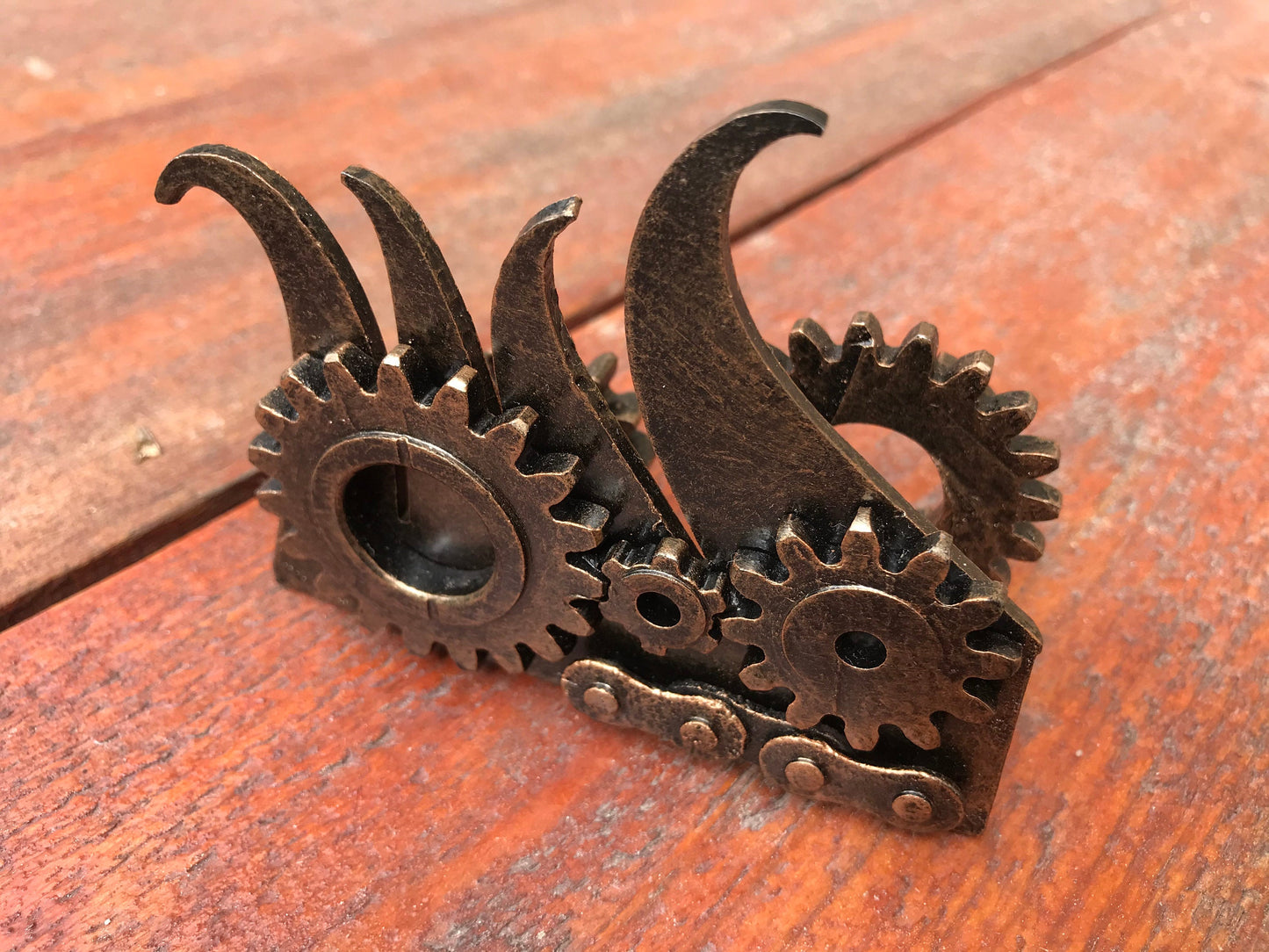 Business card holder, iron anniversary gift for him, steampunk, card holder, visit card box case, iron gift, industrial art, iron gift idea