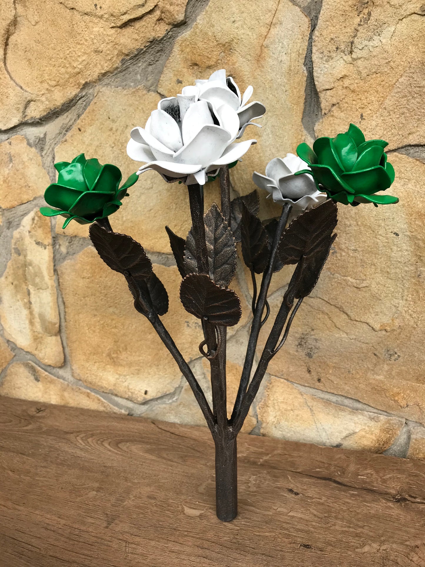 Iron bouquet, 6th anniversary gift, iron gift, iron anniversary, hand forged rose, rose, metal sculpture, iron rose,iron gift for her,flower