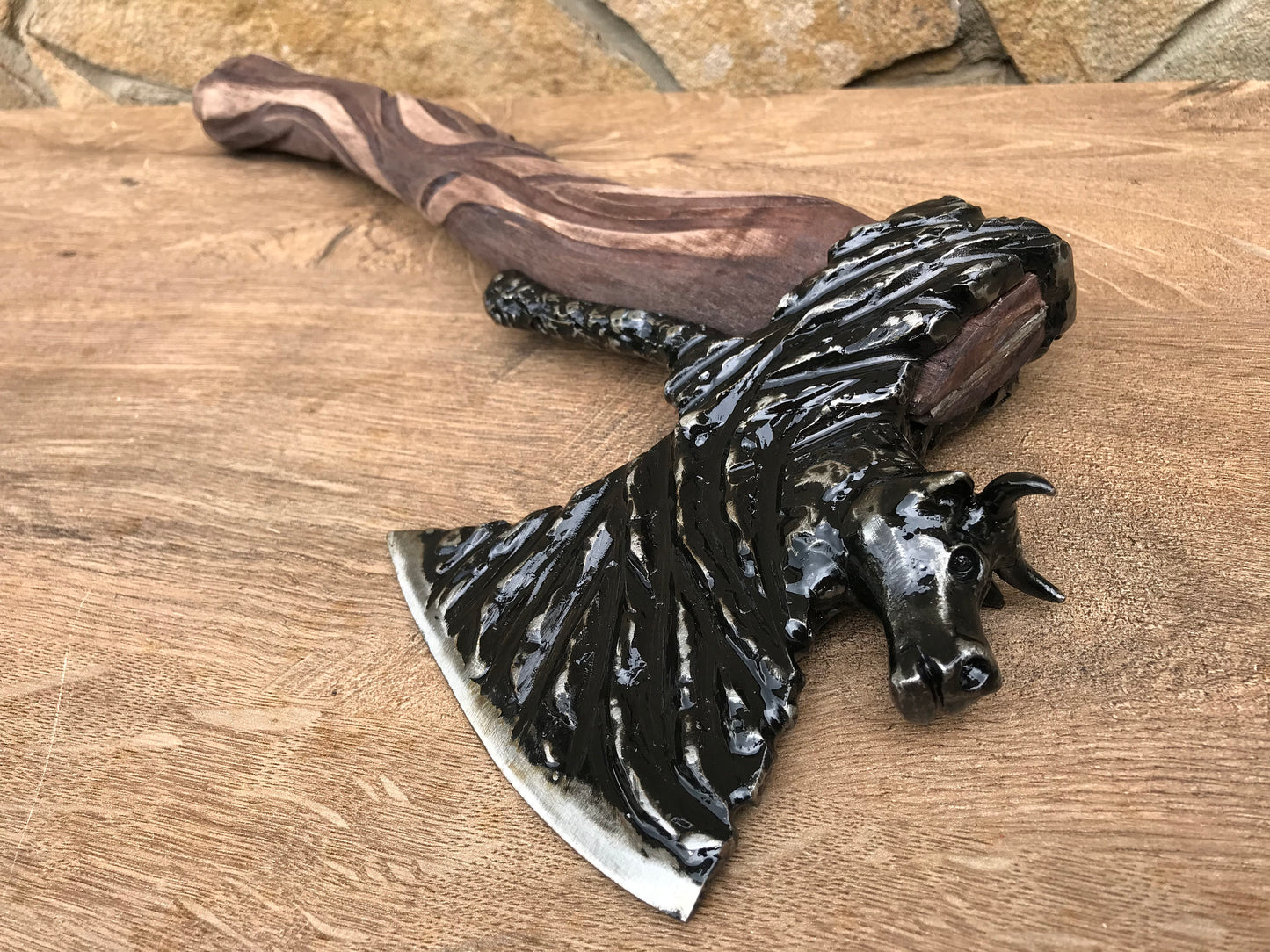 Axe, ox, bull, 11th anniversary, animal, mens gift, wild life, 6th anniversary,groomsman gift,viking axe, hatchet,christmas gift,Fathers day