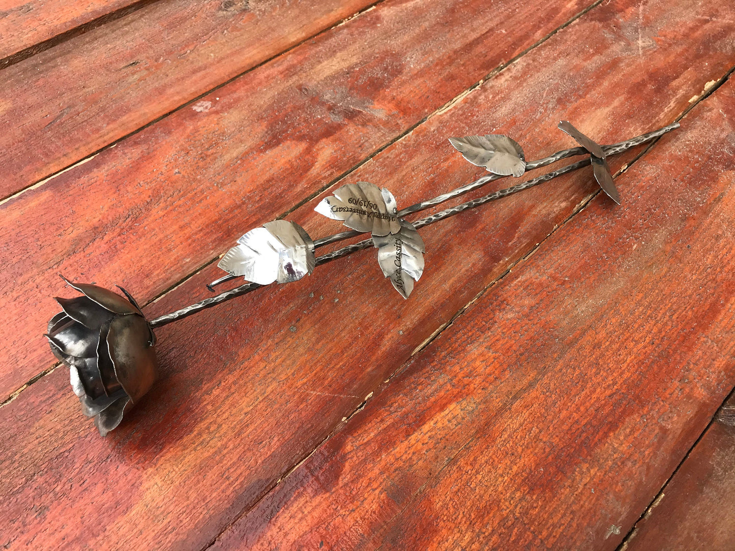 Steel rose, steel flower, steel gift, 11th anniversary, stainless steel rose, steel anniversary, steel gift for her, gift for wife, wedding