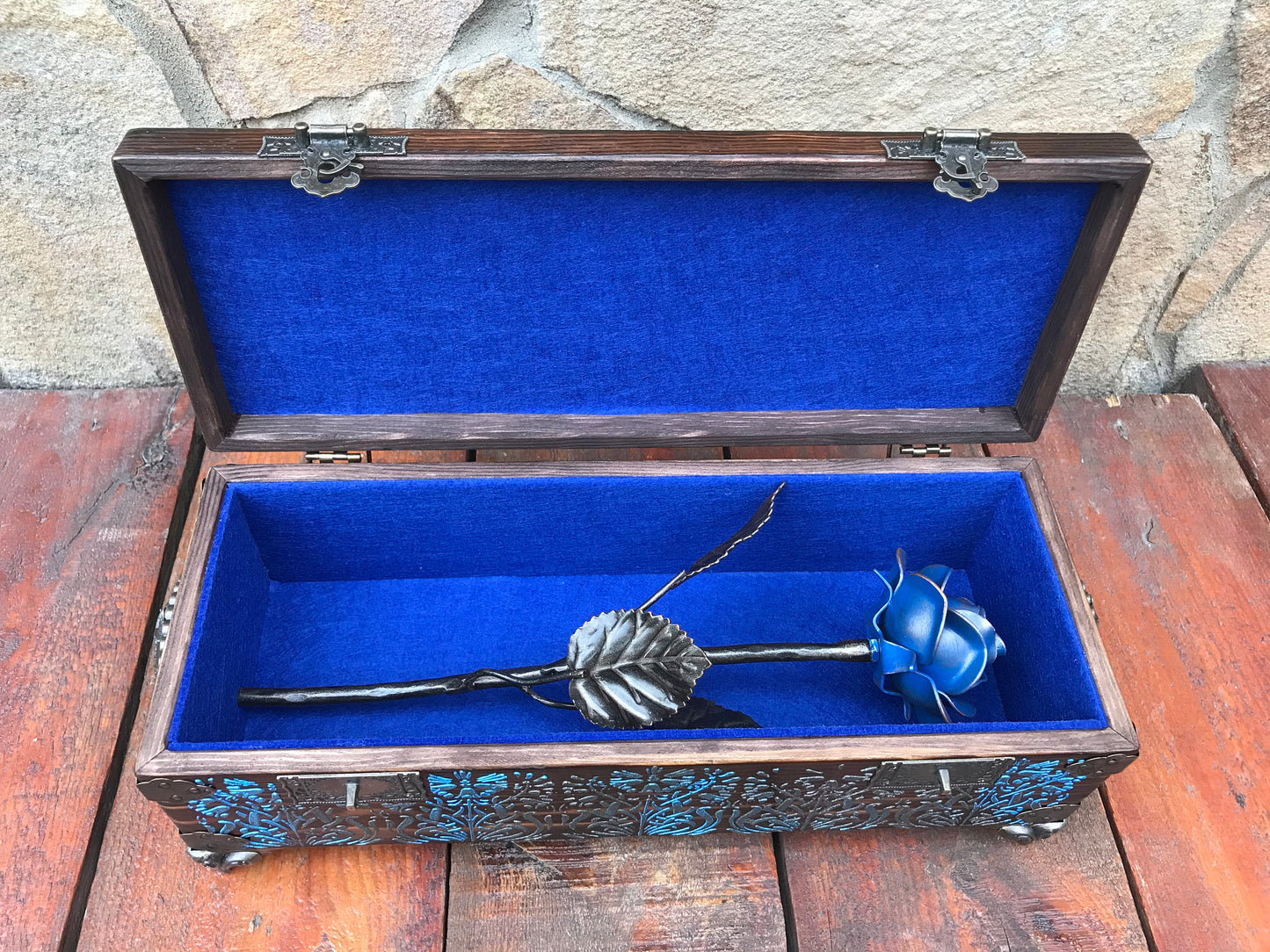 Steel gift, steel anniversary gift, 11th anniversary, wooden anniversary, 5th anniversary, wedding anniversary, steel rose, gift box, rose