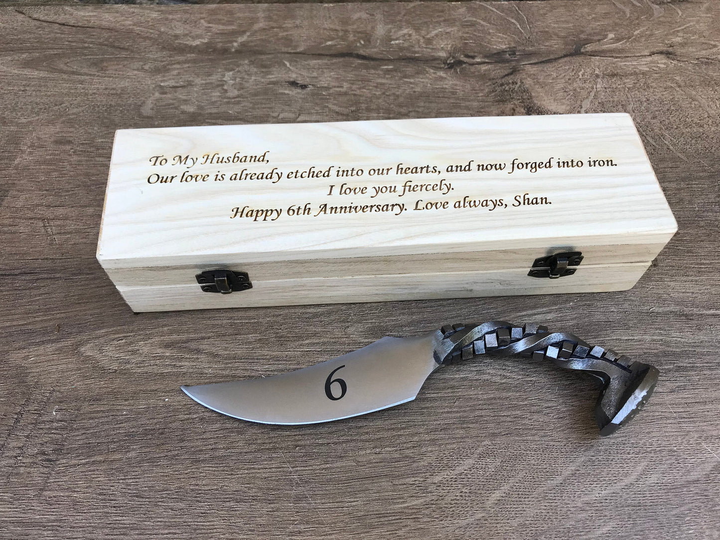 6th anniversary,hubby gift,hubby wifey,6 year anniversary,gift for husband anniversary,iron gift,iron anniversary,knife,railroad spike knife